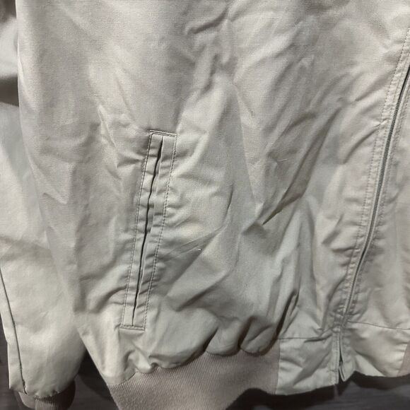 VTG 80s Jacket Mens XL Tall Field & Stream Harrington Plaid Lined Bomber Beige - Picture 2 of 8